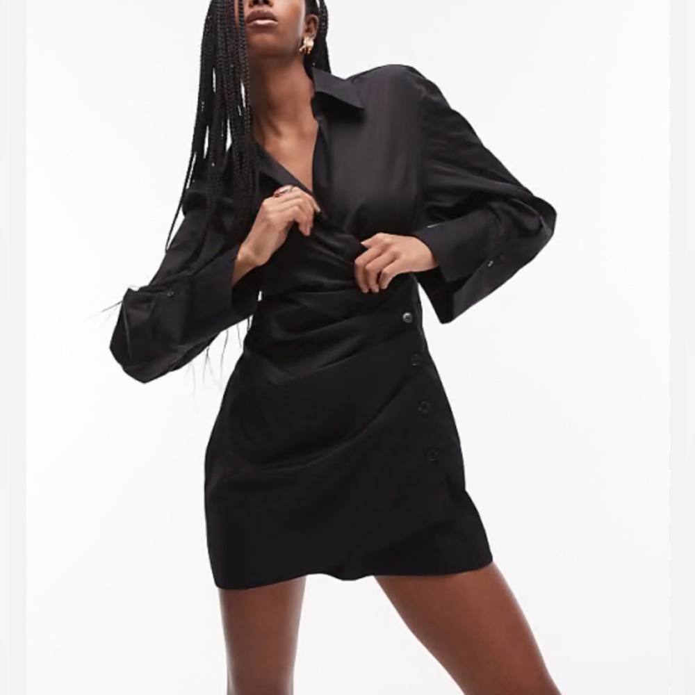 & Other Stories Ruched Wrap Shirt Dress